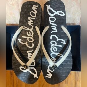 Sam Edelman Black and Cream Sandals